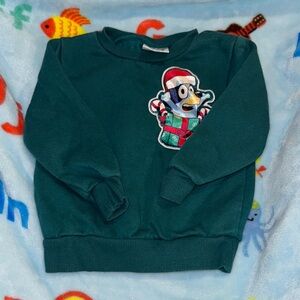 Kids Green Bluey Holiday Sweatshirt